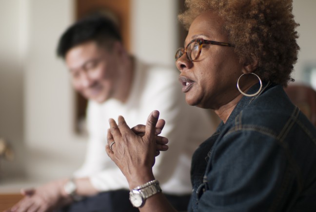 Minjun Luo and Paula Williams Madison, first cousins and grandchildren of Samuel Lowe.
