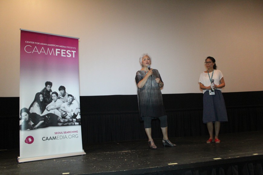 CHINESE COUPLETS Director Felicia Lowe introduces her film with CAAM Development & Communications Director Debbie Ng