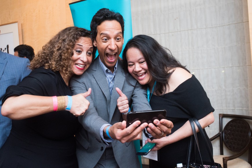 Karen Horne, Danny Pudi and Christine Chen at #CAAMFest35 Opening Night gala. Photo by Jay Jao for CAAM.